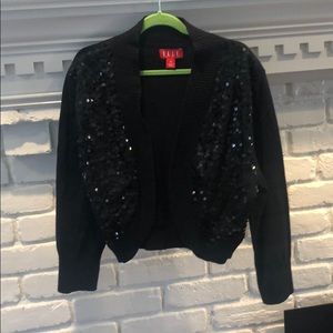 women’s black sweater with black sequins medium